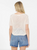 Camille Cashmere V-Neck Tee - Cream