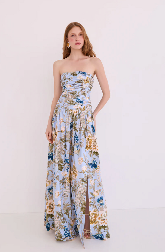 Montreal Gown - Flora Meadow Light Blue