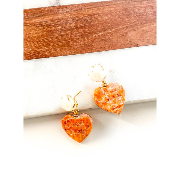 Spiny Earrings - Orange