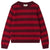 Stripe Crew Sweater - Burgundy/Dull Red