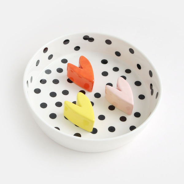 Polka Dot Heart Slow Feeder Bowl