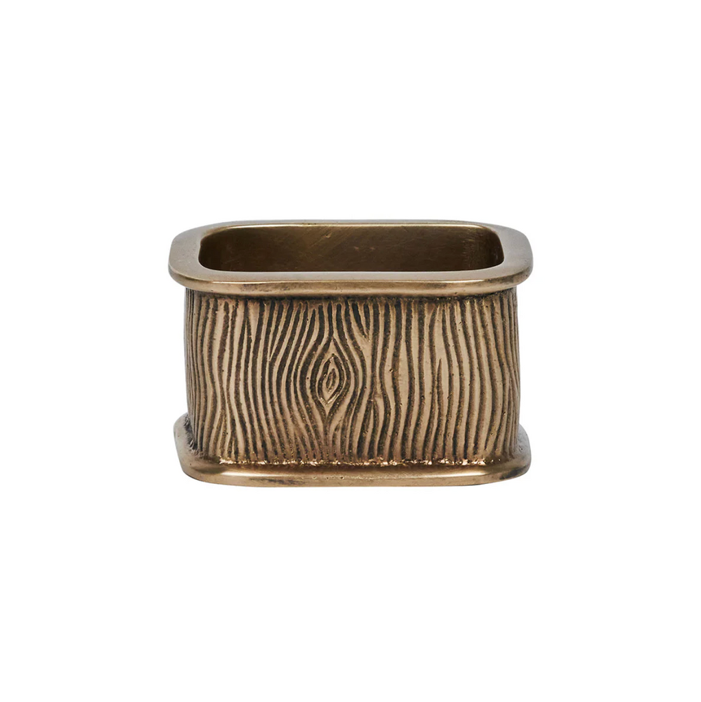 Blenheim Oak Napkin Ring Set - Brass