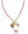 Pink Mother Of Pearl Beaded Necklace - 16"