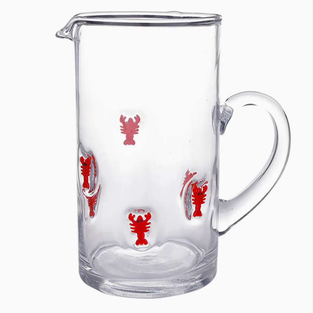 Lobster Icon Glass Pitcher