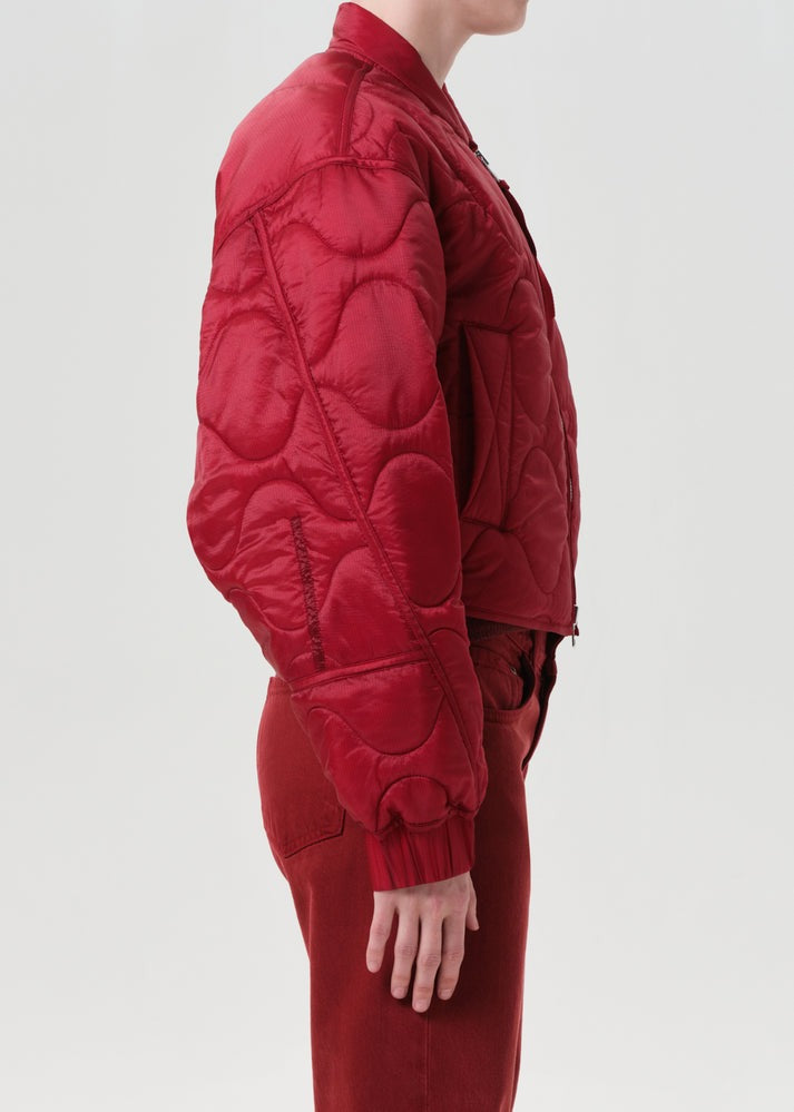Iona Quilted Jacket - Tomato