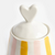 Pink & Yellow Stripe Heart Stoneware Jar