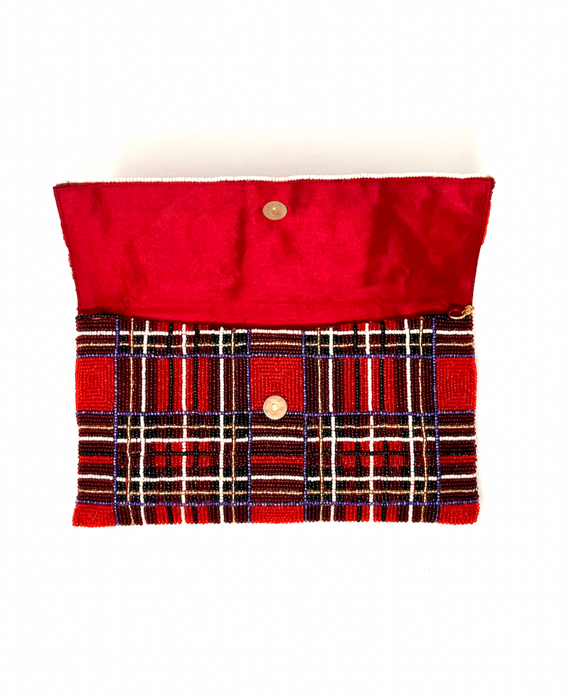 Small Plaid Foldover Clutch