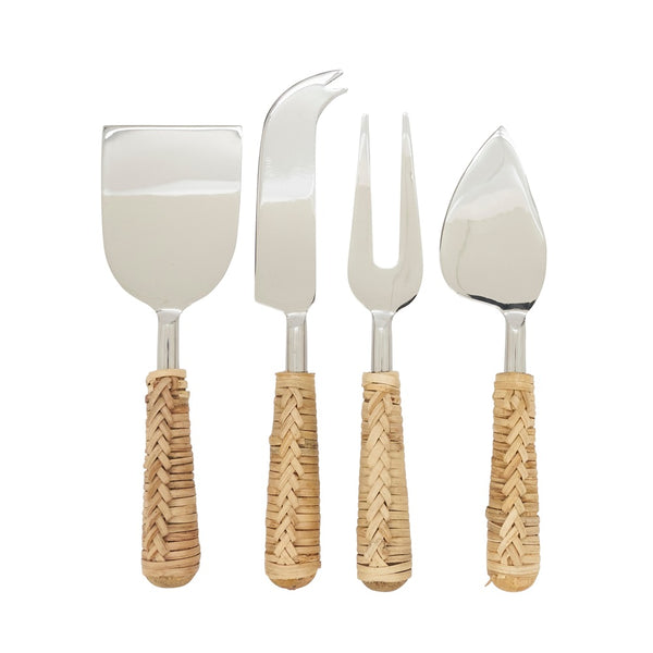 Wicker Cheese Knives Set - Natural