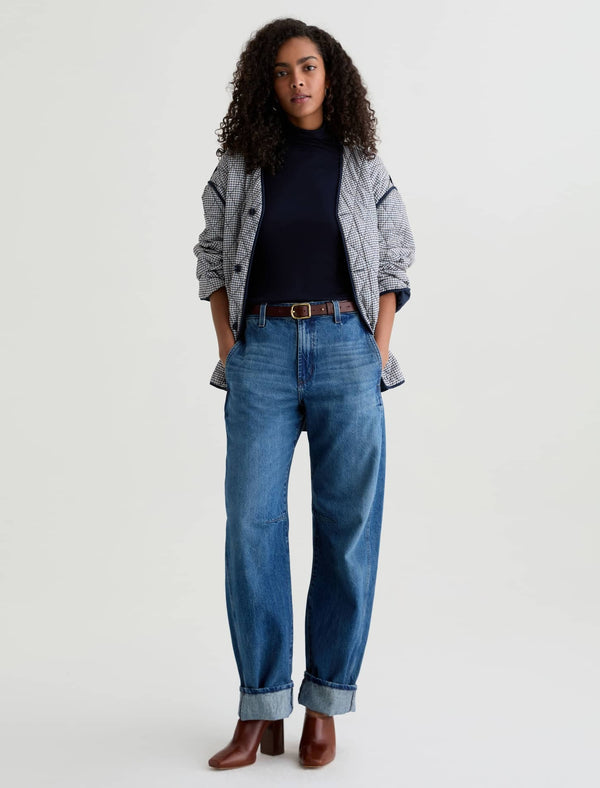 AG Jeans Mercer Cuffed High-Rise Barrel - Nouveau