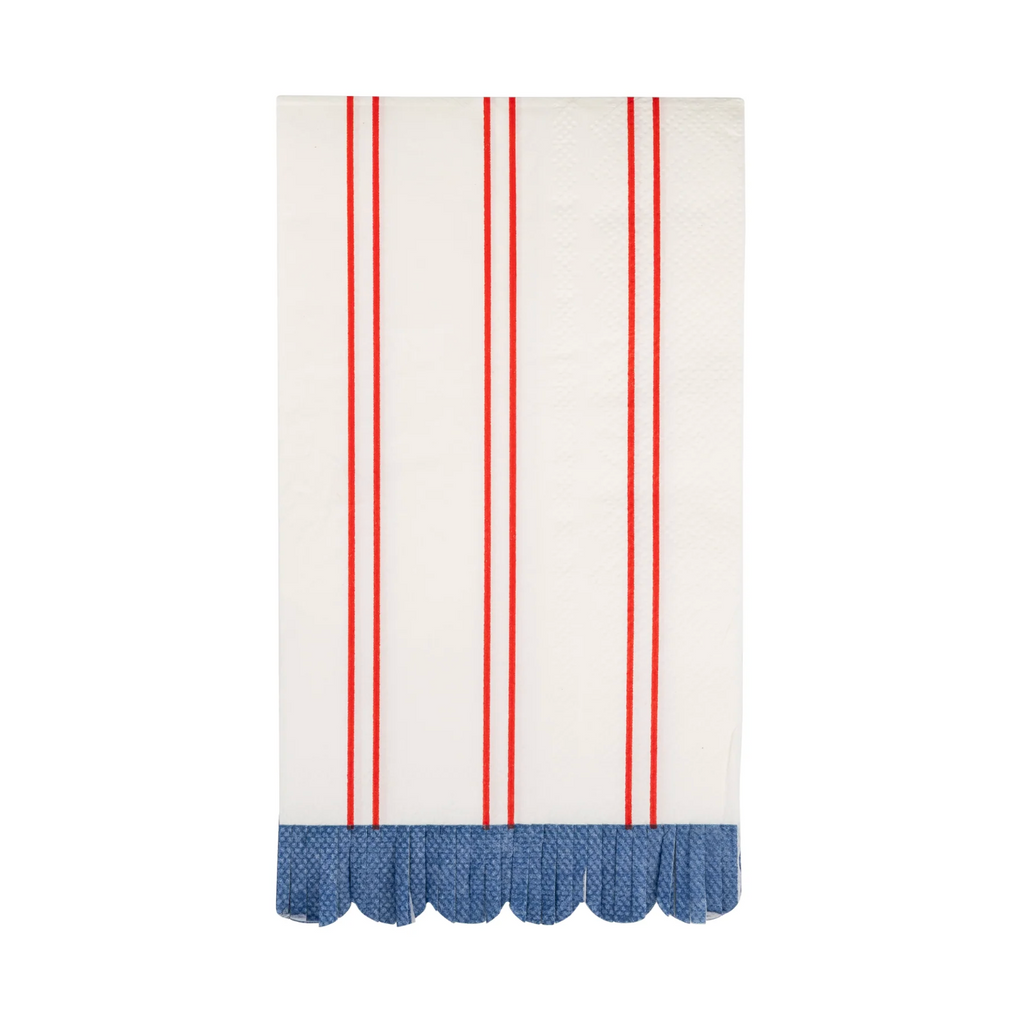 Red & Blue Striped Paper Dinner Napkin Set