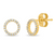Pave Open Circle Studs - Gold