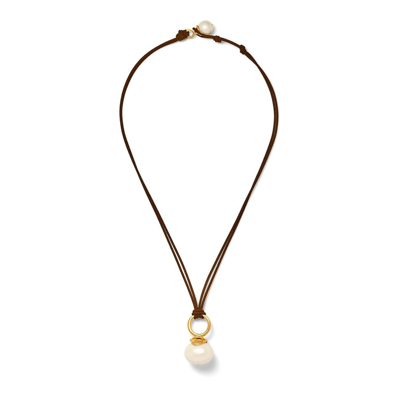 Catherine Canino Pebble Pearl Cord Pendant