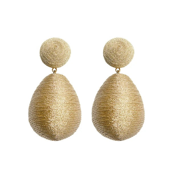 Sparkle Gold Large Tear Drop Earring