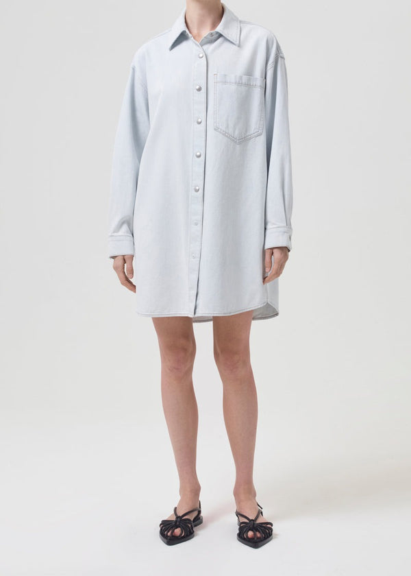 AGOLDE Mazie Denim Shirt Dress - Vague