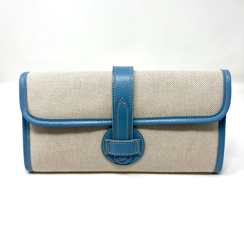Modus Rio Oliver Linen and Leather Clutch