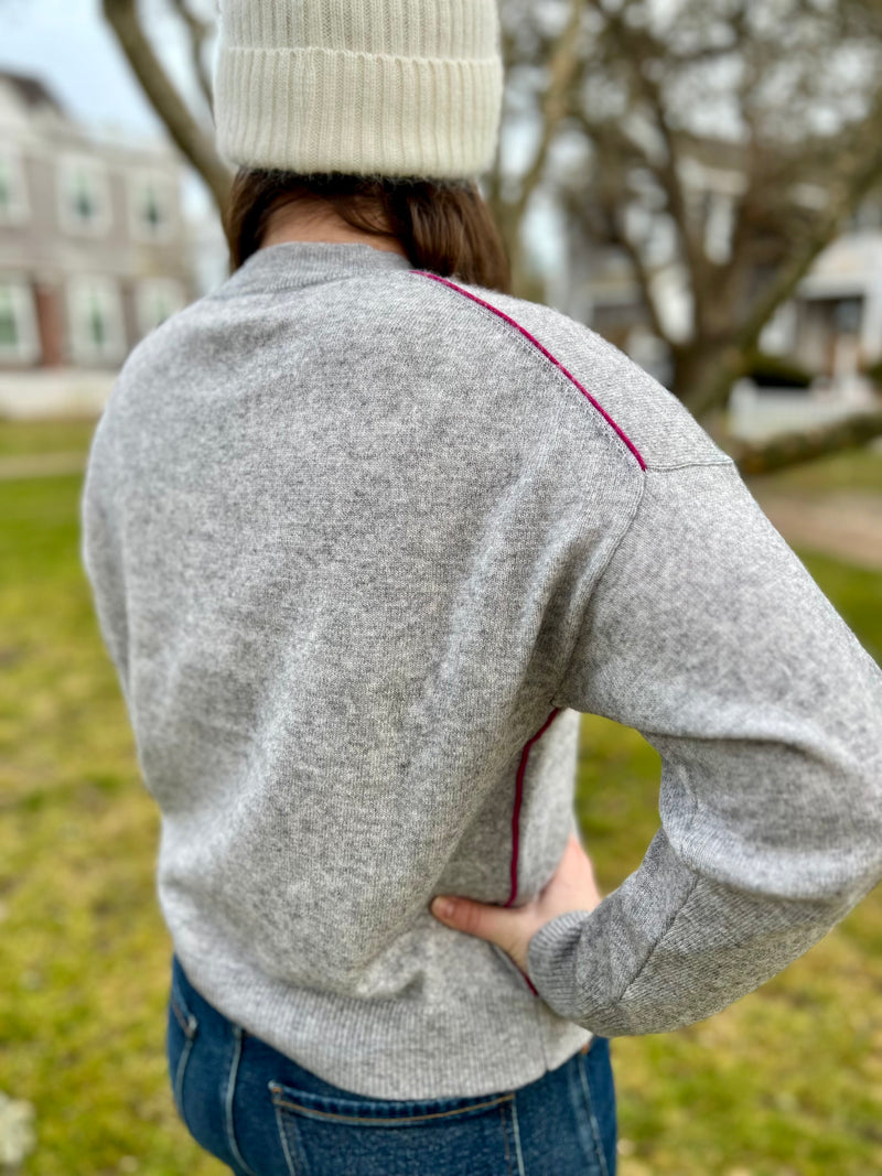 La Voile Sweater - Grey/Hot Pink