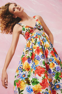 Cara Cara Laurel Dress - Egret Blossoms