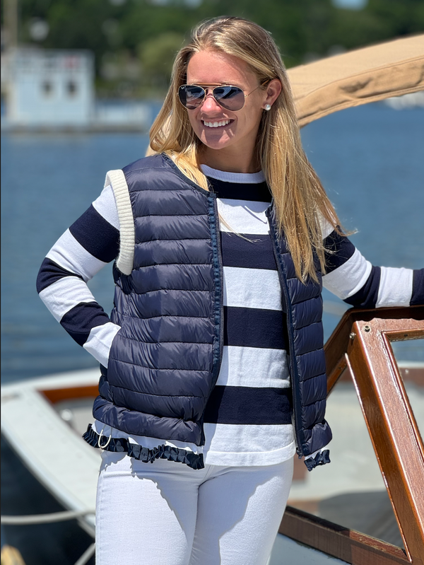 Flagler Vest - Navy/White