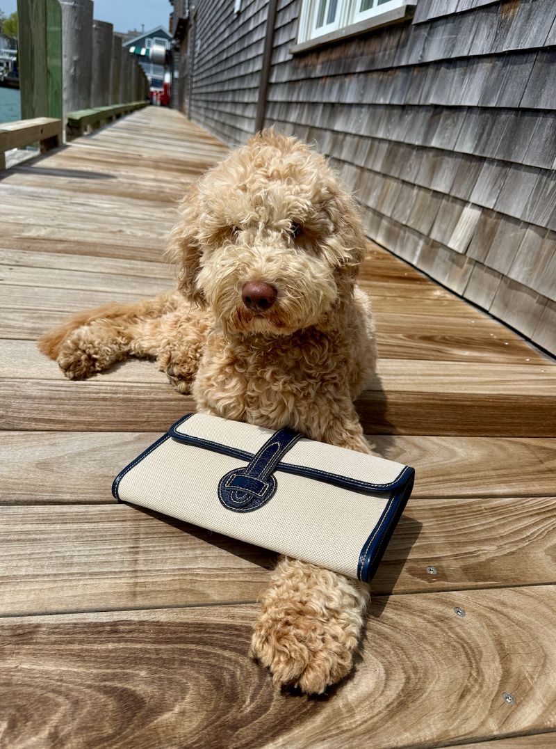 Oliver Linen and Leather Clutch