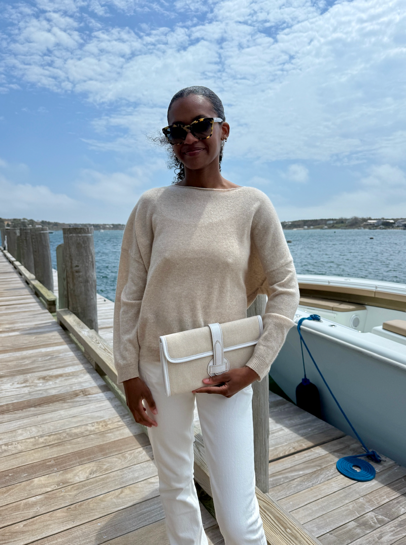 Oliver Linen and Leather Clutch