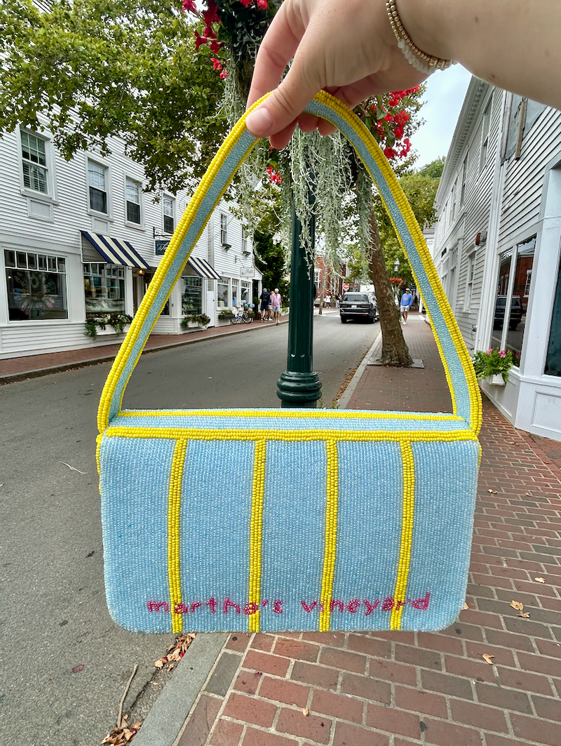 Thin Striped Beaded Handbag