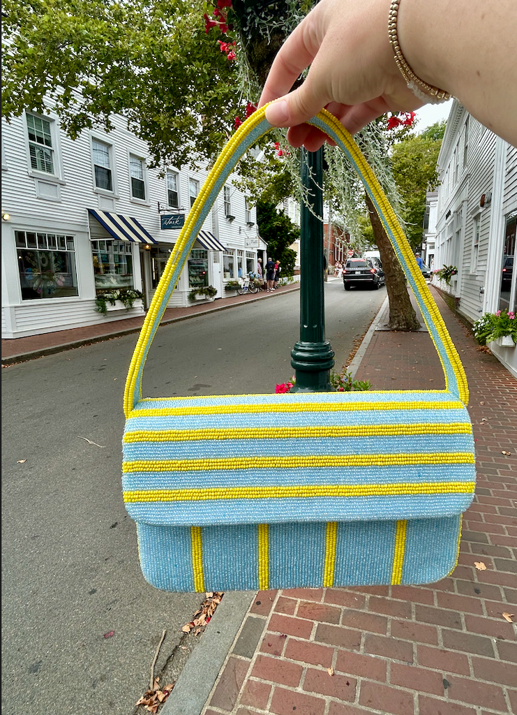 Thin Striped Beaded Handbag
