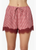 Cassandra Mid Rise Silk Cotton Short - Berry Gingham