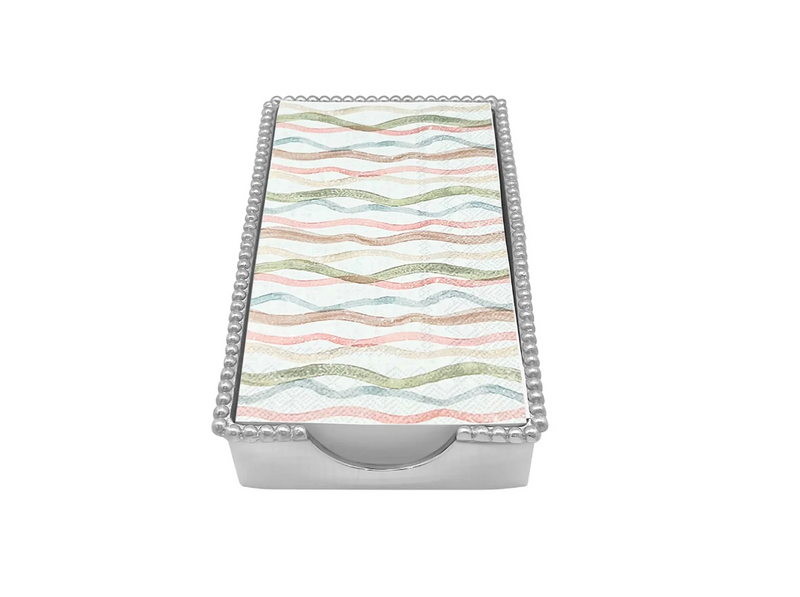 Watercolor Coast Beaded Guest Towel Holder Set