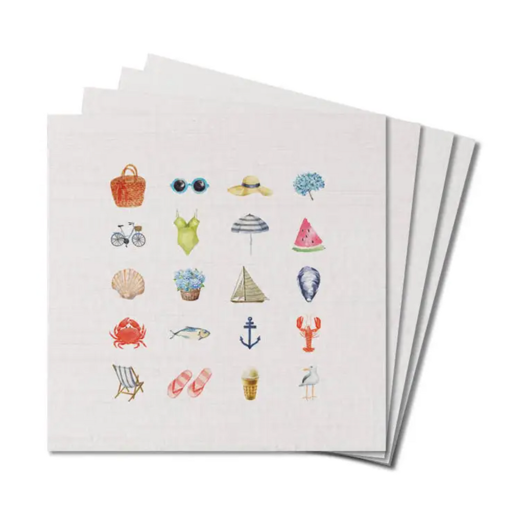 Beach Icons Coaster Set