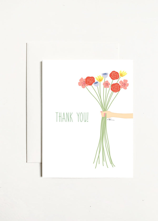 Flower Bouquet Thank You Card