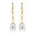 Topaz & Quartz Rectangle Dangle Earring
