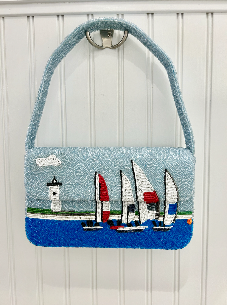 Edgartown Sailboat Beaded Handbag