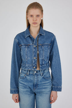 Bayview Zip Cropped Jacket - Blue