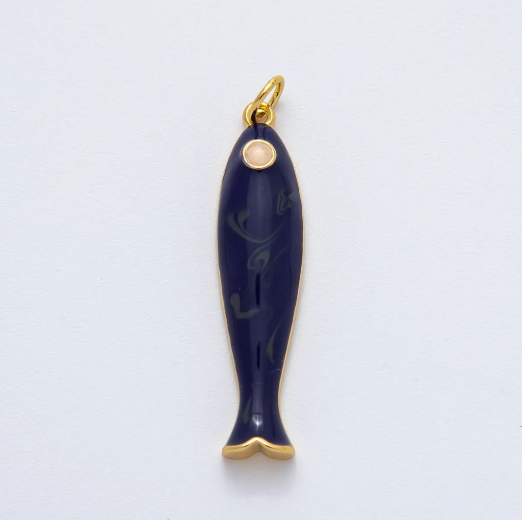 Sardine Enamel Fish Charm