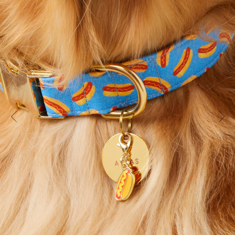 Hot Dog Collar Charm