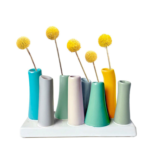 Pooley 8-Tube Modern Bud Vase