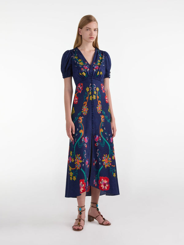 Saloni Lea Long Dress - Corsage Bloom