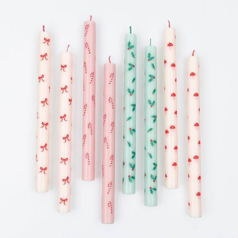 Festive Patterned Table Candles