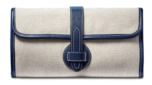 Modus Rio Oliver Linen and Leather Clutch
