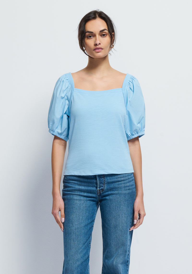 Naya Puff Sleeve Top - Powder Blue