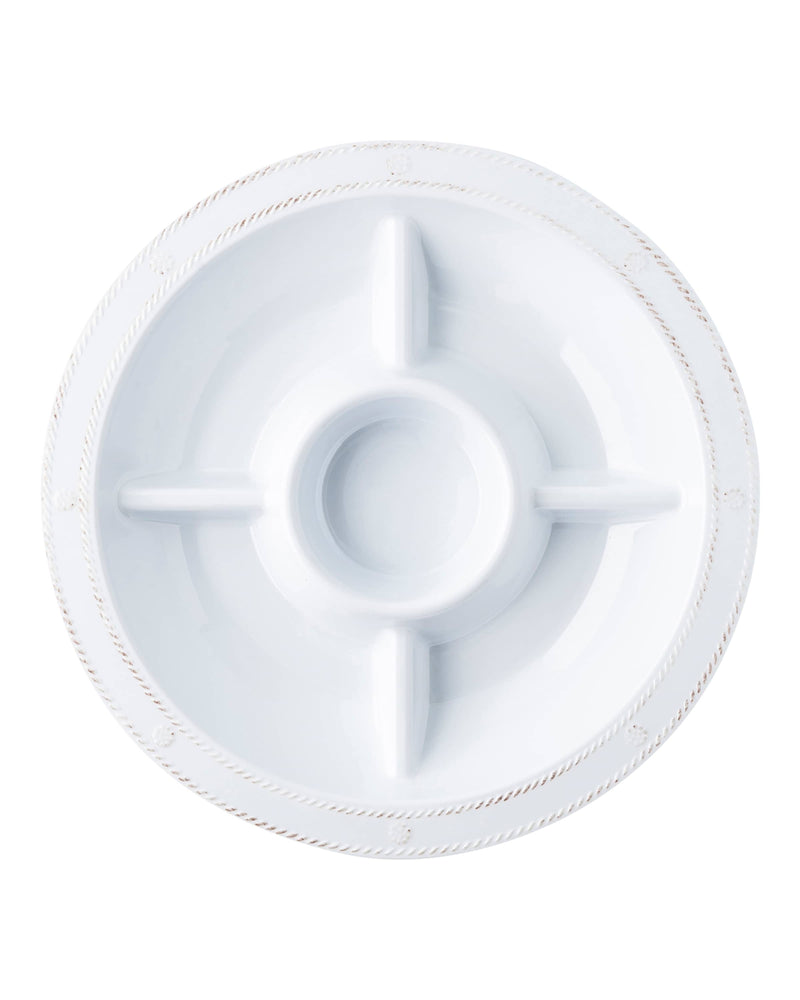 Berry & Thread Melamine 15" Sectioned Server - Whitewash