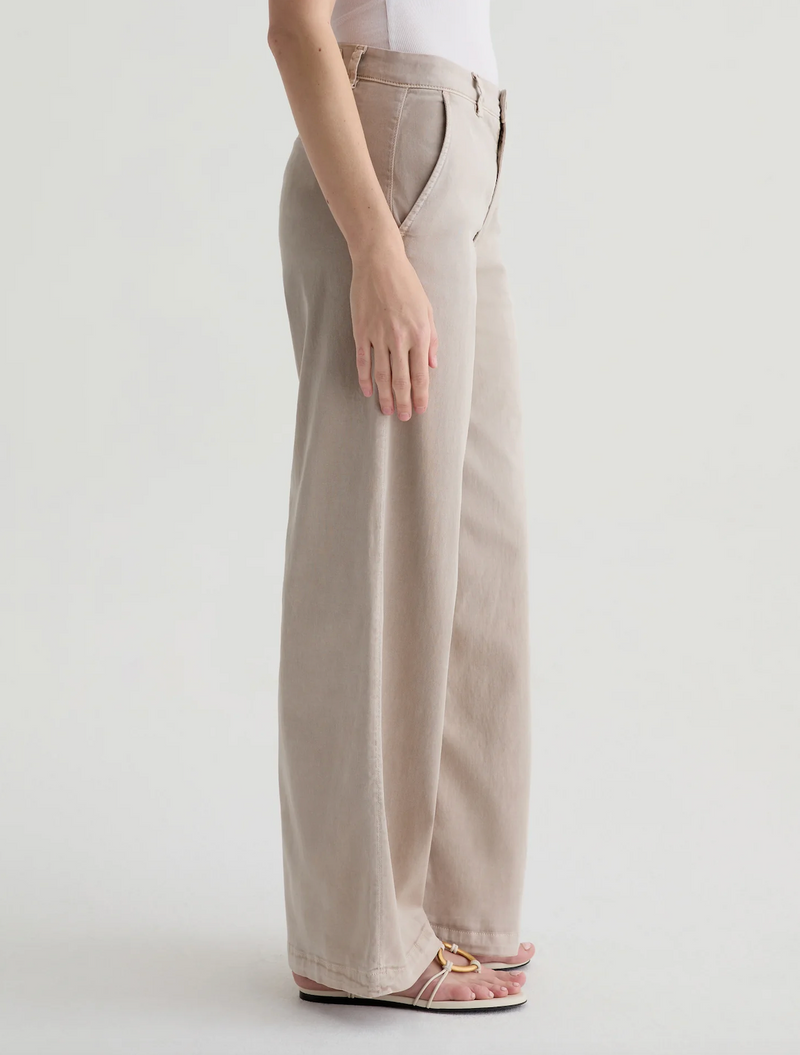 Caden Wide Leg Trouser - Sulfur Simple Taupe