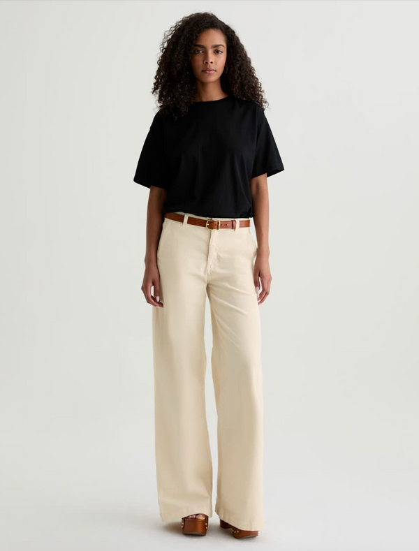 Stella Corduroy Low Slung Palazzo - Opal Stone