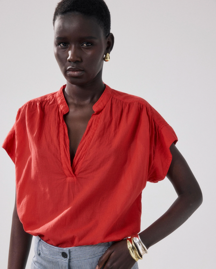 Casta Cotton Top - Tomato
