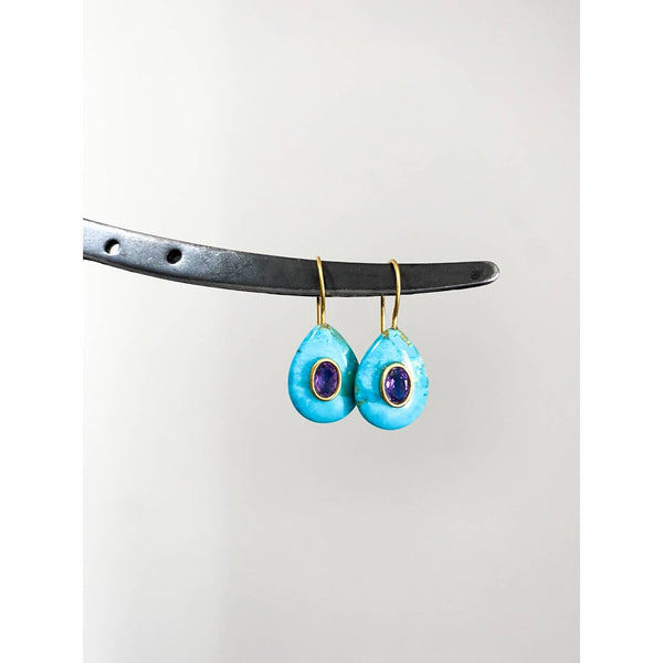 Dreamer Earrings  - Turquoise & Amethyst