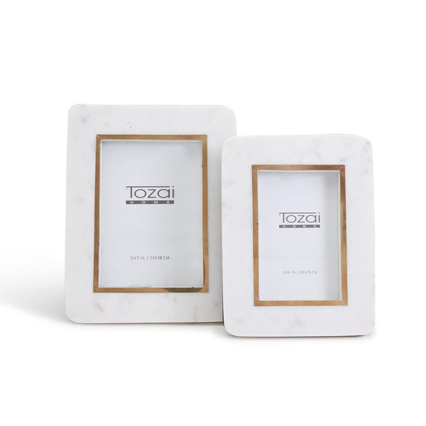 Hoxton White Marble Picture Frame - 5x7