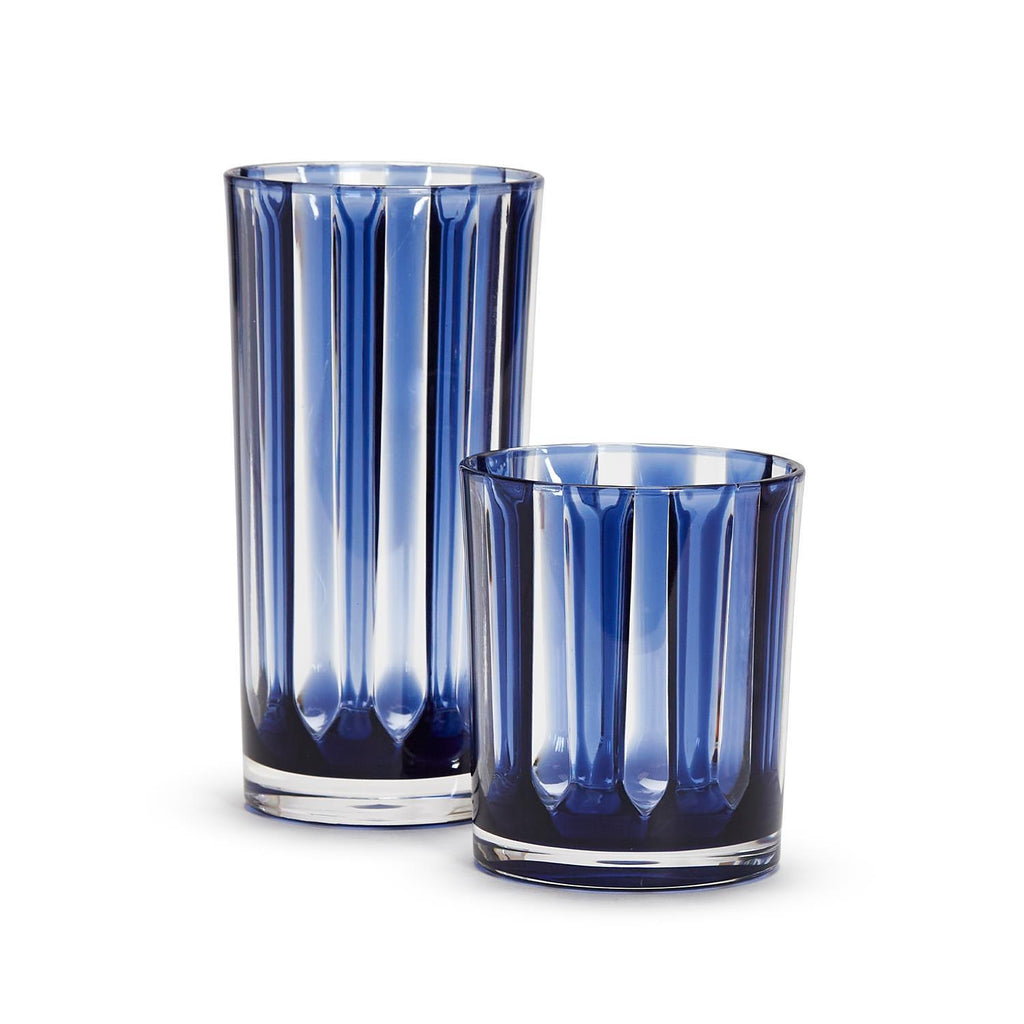 Water's Edge Blue Glass Set - Double Old Fashioned