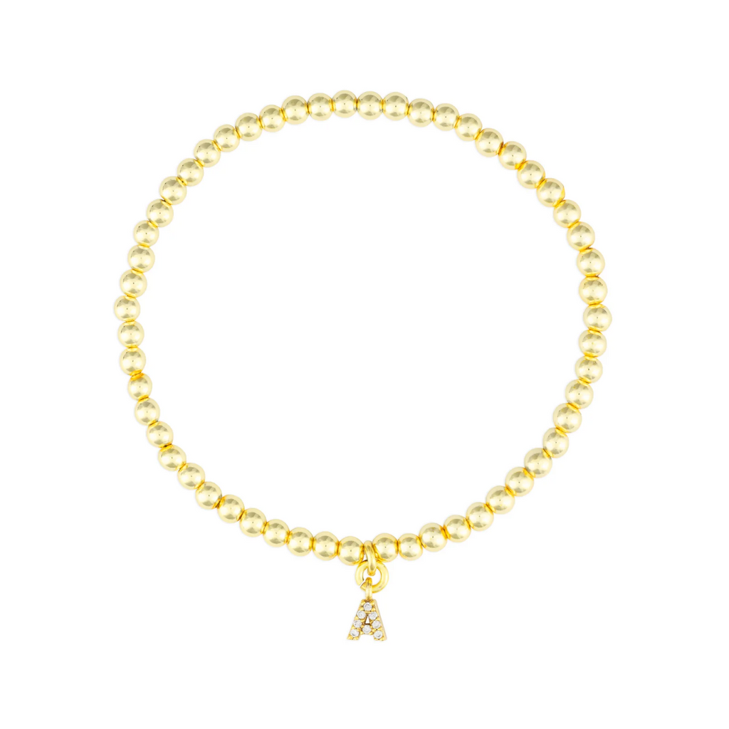 Clear Cz Identity Bracelet - Gold