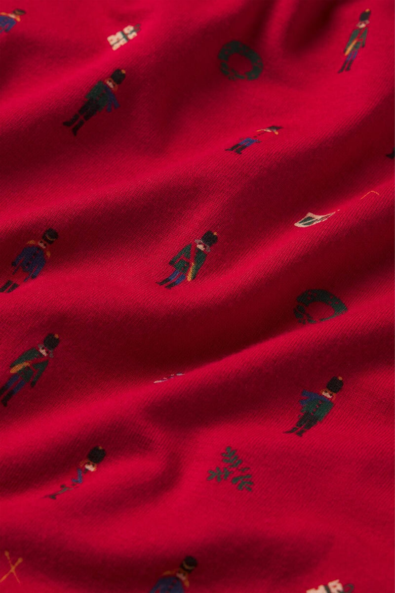 Gisele Printed Relaxed Short PJ Set - Nutcracker Holly Red/Ivory