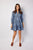 Long Sleeve Tunic Flare Dress - Tropical Block Print